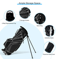 Tangkula Golf Stand Bag with 6 Way Top Dividers