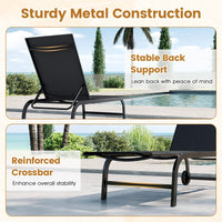 Tangkula Lounge Chair Outdoor with Wheels