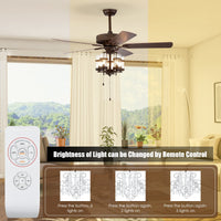 Tangkula 50 Inch Ceiling Fan Light with 5 Explosion proof Glass Lampshades