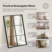 Tangkula Window Mirror 3-Layered Windowpane Mirror with Metal Frame