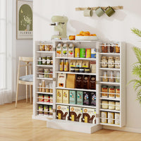 Tangkula Kitchen Pantry Cabinet, 17-Tier Buffet Sideboard with 2 Doors and 6 Adjustable Shelves