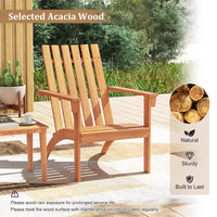 Tangkula Outdoor Adirondack Chair Solid Acacia Wood Fire Pit Chair (1/2/4)