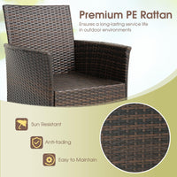 Tangkula 5 Pieces Patio Dining Set 4 Cushioned Wicker Armchairs