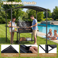 Tangkula 8 x 5 FT Grill Gazebo with 2 Metal Shelves