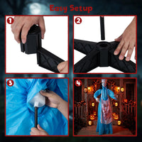 Tangkula 6.1 FT Halloween Standing Animatronics Zombie Nurse Holding Syring