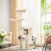 Tangkula Modern Cat Tree with Sisal Posts for Indoor Large Cats
