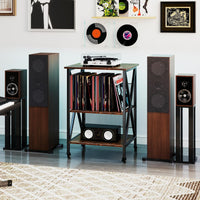 Meuble de support pour tourne-disque Tangkula avec station de recharge pour salle de musique