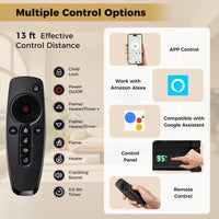 Tangkula 26 Inch Electric Fireplace Insert Log with Adjustable Flame & Brightness