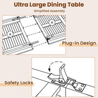 Tangkula 71" Patio Dining Table 6 Person Large Oval Table