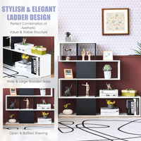 Tangkula 5-Shelf Bookshelf, Modern Ladder Corner Bookshelf, 12 Cubes Stepped Storage Bookcase