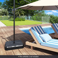 Tangkula Cantilever Umbrella Base Heavy Duty Fillable Weighted Offset Umbrella Stand