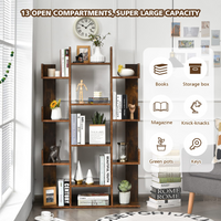 Tangkula Freestanding Tree Bookshelf, Corner Storage Organizer with 13 Open Shelves
