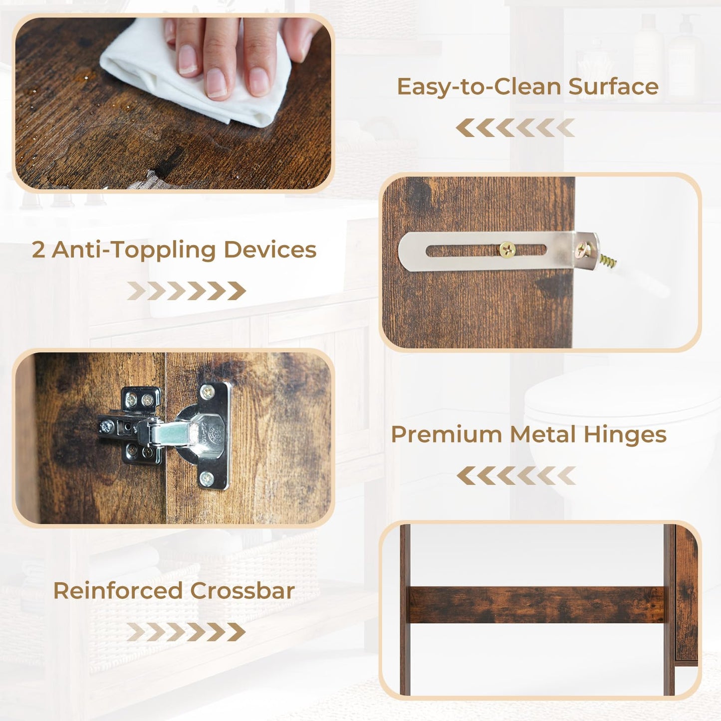 Tangkula Over The Toilet Storage Cabinet with Toilet Paper Holder
