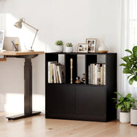 Tangkula 3-Tier Bookshelf with Cabinet for Study Home Office Living Room