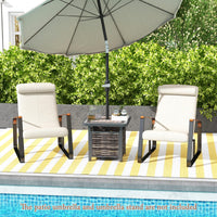 Tangkula 21.5 Inches Outdoor PE Rattan Side Table, All Weather Patio Square End Table with Resin Tabletop