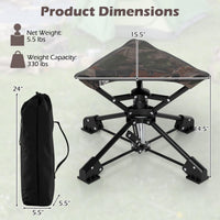Tangkula 360°Swivel Foldable Camping Stool with Anti-Sink Feet & Carrying Bag