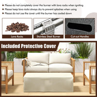 Tangkula 42.5” Propane Gas Fire Pit, 50,000 BTU Smokeless Fire Pit for Outside Patio