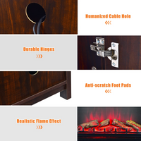 Tangkula Electric Fireplace TV Stand, 59 Inches TV Console