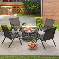 Tangkula Patio Chairs Set of 2/4 with Breathable Mesh Fabric and Metal Frame