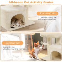 Tangkula Cat Tower with Sisal Scratching Posts for Small Spaces