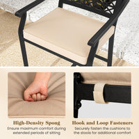 Tangkula Counter Height Patio Bar Chairs with Cushions for Garden
