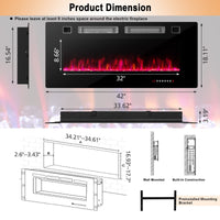 Tangkula Electric Fireplace Insert（42 inches/50 inches/72 inches）