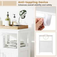 Tangkula Bathroom Storage Cabinet with 2 Doors & 1 Adjustable Shelf