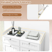 Tangkula Meuble de rangement double à bascule pour panier à linge, 80 cm de haut, pour salle de bain