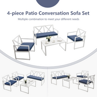 Tangkula 4 Pieces Outdoor Conversation Set