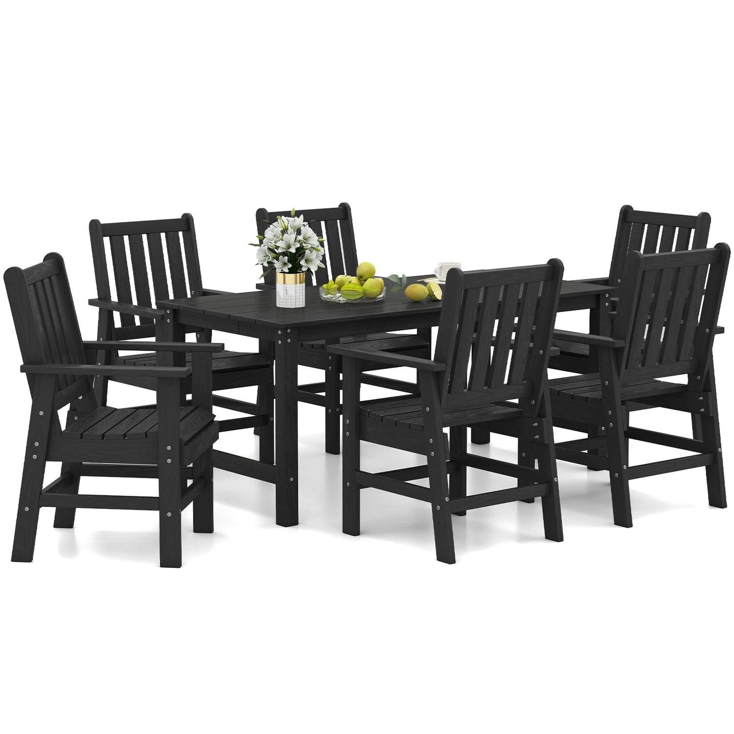 Tangkula 7 Pieces Patio Dining Set with 1.77” Umbrella Hole