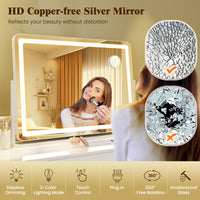 Tangkula Vanity Mirror with Lights 32" x 22" Large Makeup Mirror