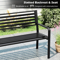 Tangkula 50” Outdoor Metal Park Bench
