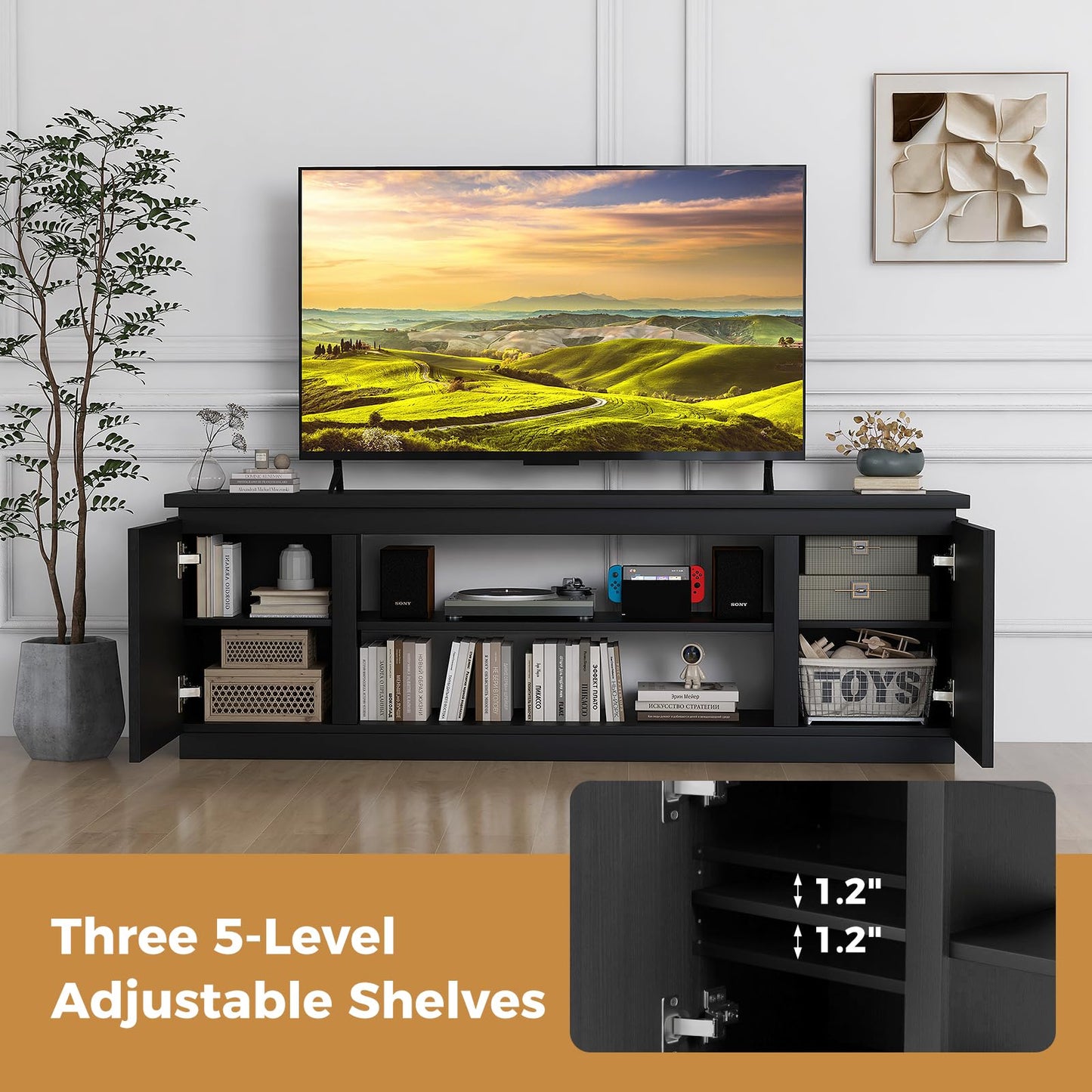 Tangkula TV Stand for 75 80 inch TV