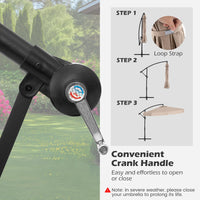 Tangkula 10FT Offset Hanging Umbrella with Cover