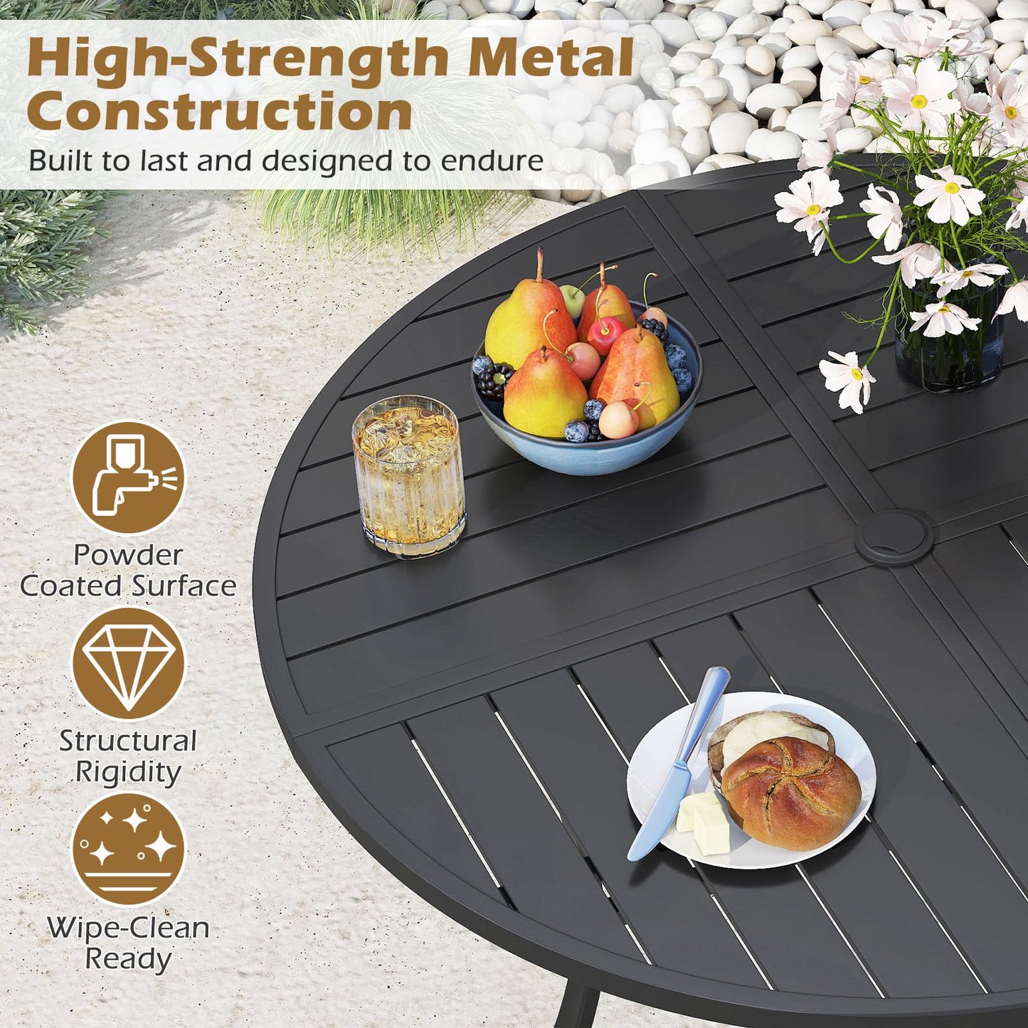 Tangkula 5 Pieces Patio Dining Set for 4 for Garden and Deck