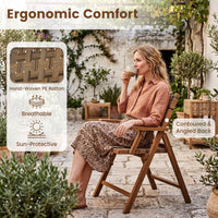 Tangkula Teak Wood Folding Chairs Set of 2/4