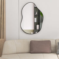 Miroir mural asymétrique Tangkula, grand miroir mural élégant de forme irrégulière avec panneau arrière de qualité supérieure