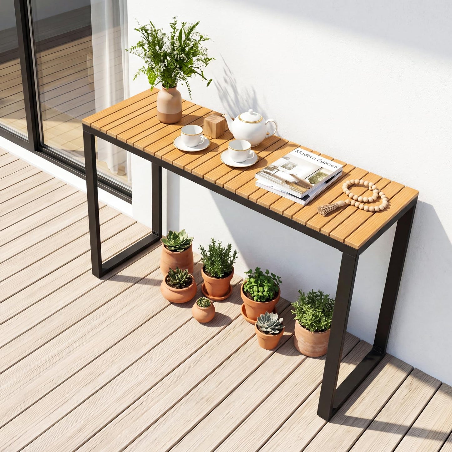 Tangkula Outdoor Console Table for Small Space