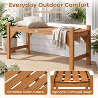 Tangkula 40” Outdoor Backless Bench with Slatted Contoured Seat