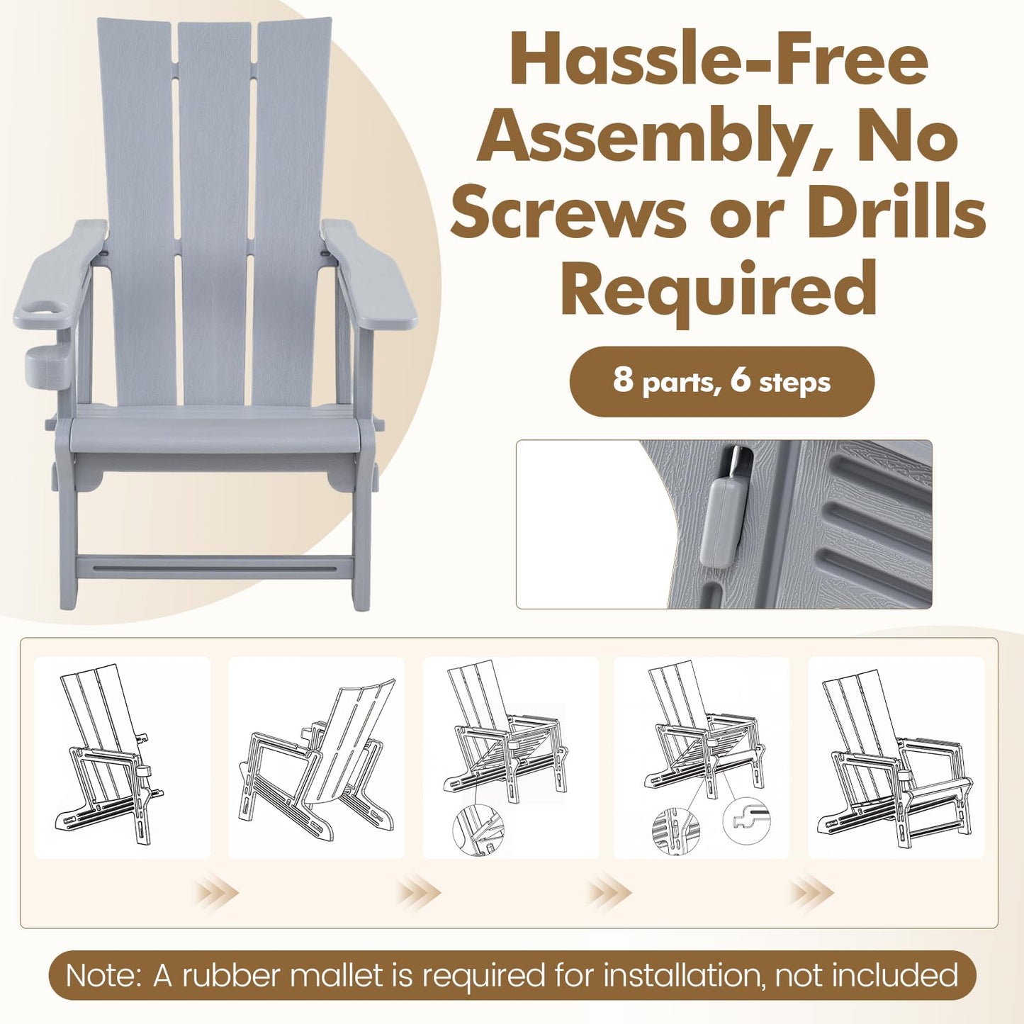 Tangkula Adirondack Chairs with Cup Holder for Garden