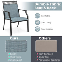 Tangkula 9 Pieces Patio Dining Set for 8 Quick-Drying Fabric Acacia Wood & Metal Frame