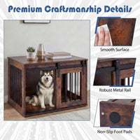 Tangkula Farmhouse Wooden Dog Crate Furniture