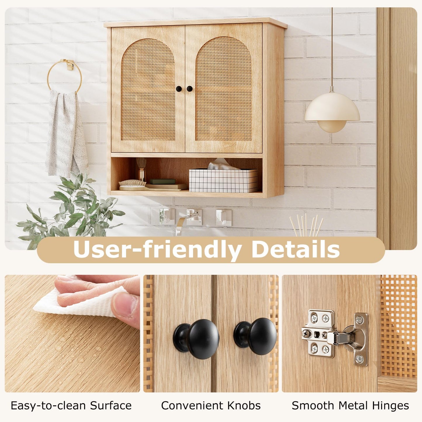 Tangkula Wall-Mounted Medicine Cabinet