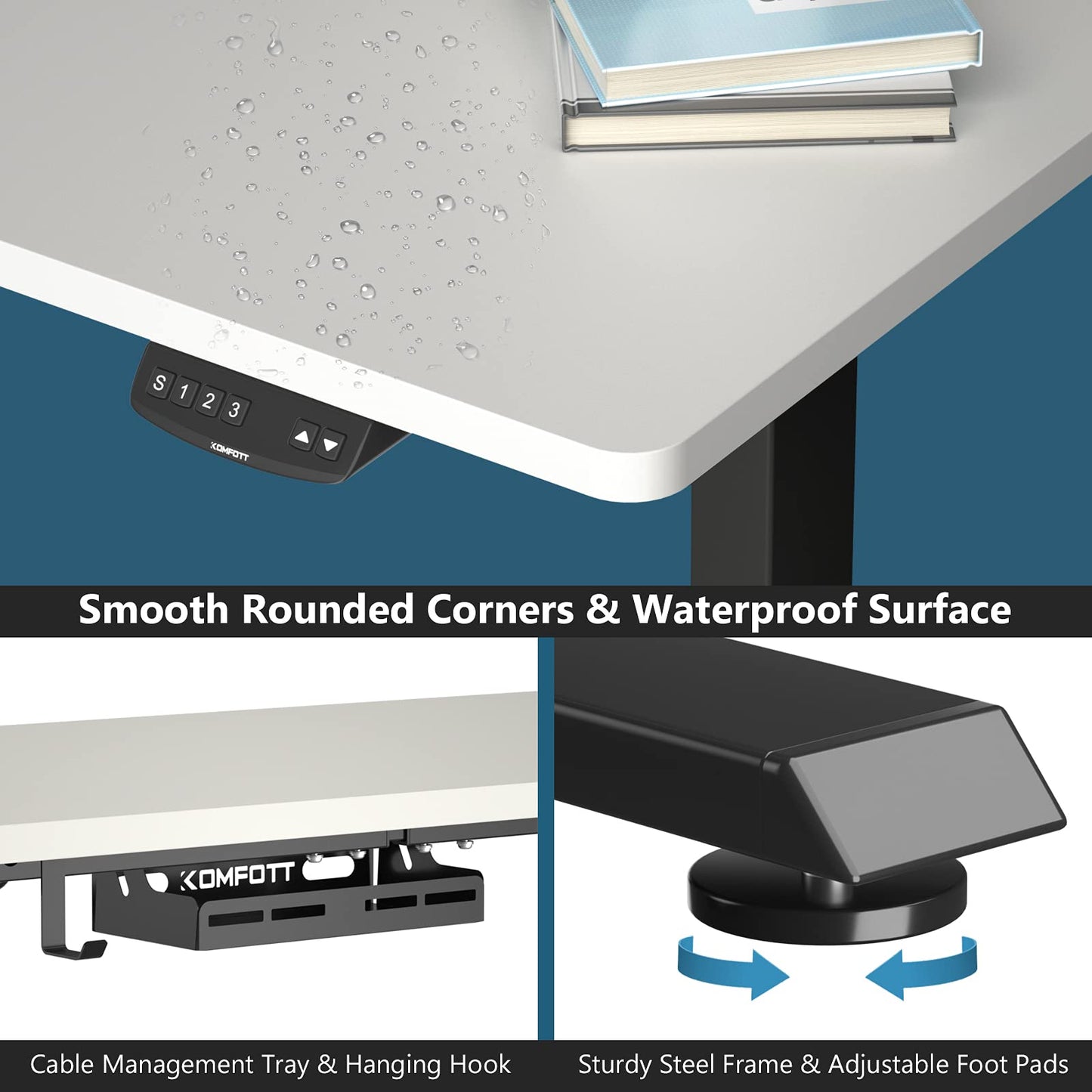 Tangkula Dual Motor Electric Standing Desk with Memory Controller & 2 Cable Holes