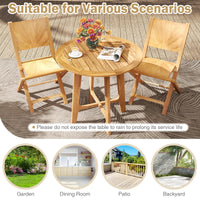 Tangkula 31.5" Round Patio Dining Table with Slatted Tabletop