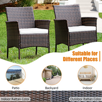 Outdoor PE Rattan Armchairs with Removable Cushions