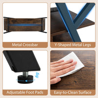 Tangkula TV Stand with Power Outlets & LED Lights for PS5