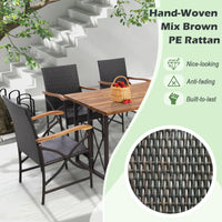 Tangkula Patio Wicker Chair Set of 2, Outdoor PE Rattan Chairs