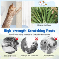 Tangkula Ocean-Themed Cat Tree, Multi-Level Cat Tower with Sisal Scratching Posts, 65"