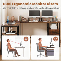 Tangkula 63" Reversible L Shaped Desk